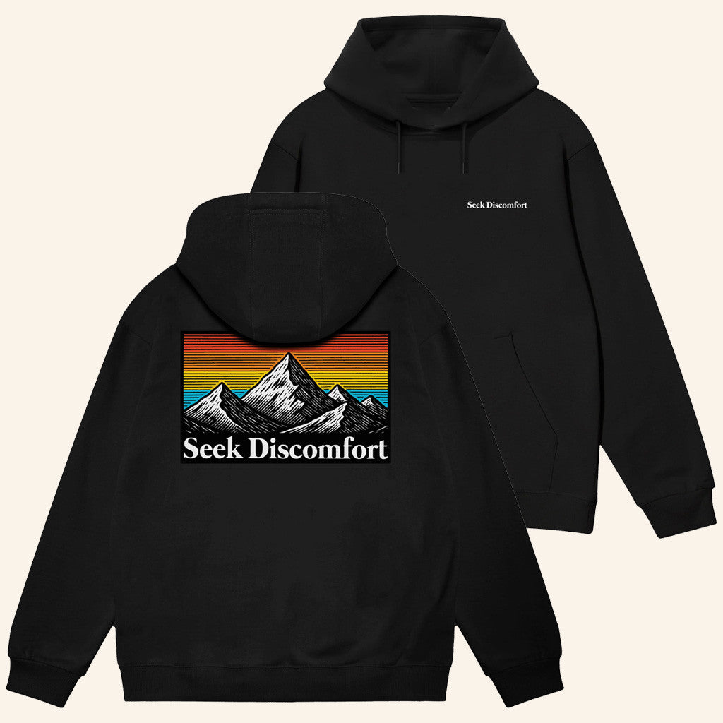Seek Discomfort Merch Climb High Hoodie Best Gifts For Dad