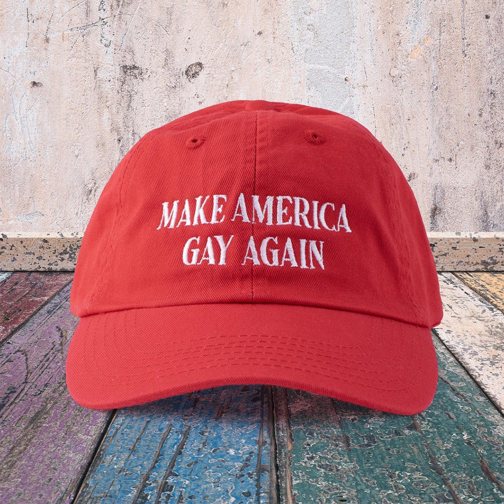 Make America Gay Again Hat Embroidered Red Hat Gifts For Dad