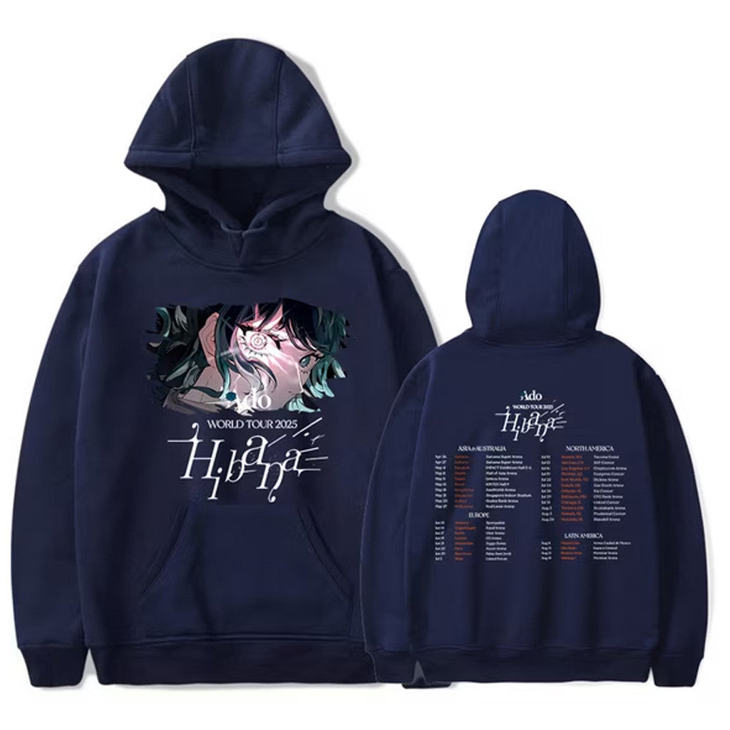 Ado Hibana Merch Ado Hibana Tour 2025 Hoodie Navy Best Gifts For Music Lovers