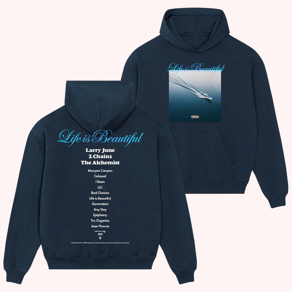 Larry June Merch Life is Beautiful Album Hoodie Useful Gifts For Husband
