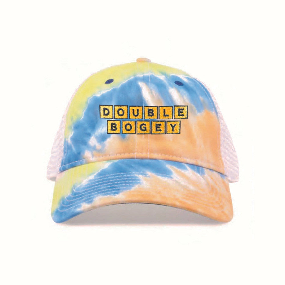 Double Bogey Waffle House Hat Double Bogey Embroidered Tie Dye Trucker Hat Gifts For Friends