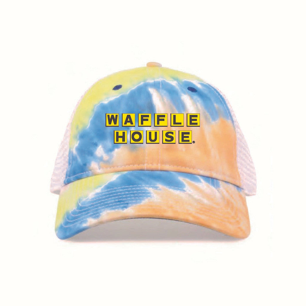 Waffle House Hat Embroidered Tie Dye Trucker Hat Gift Ideas For Her