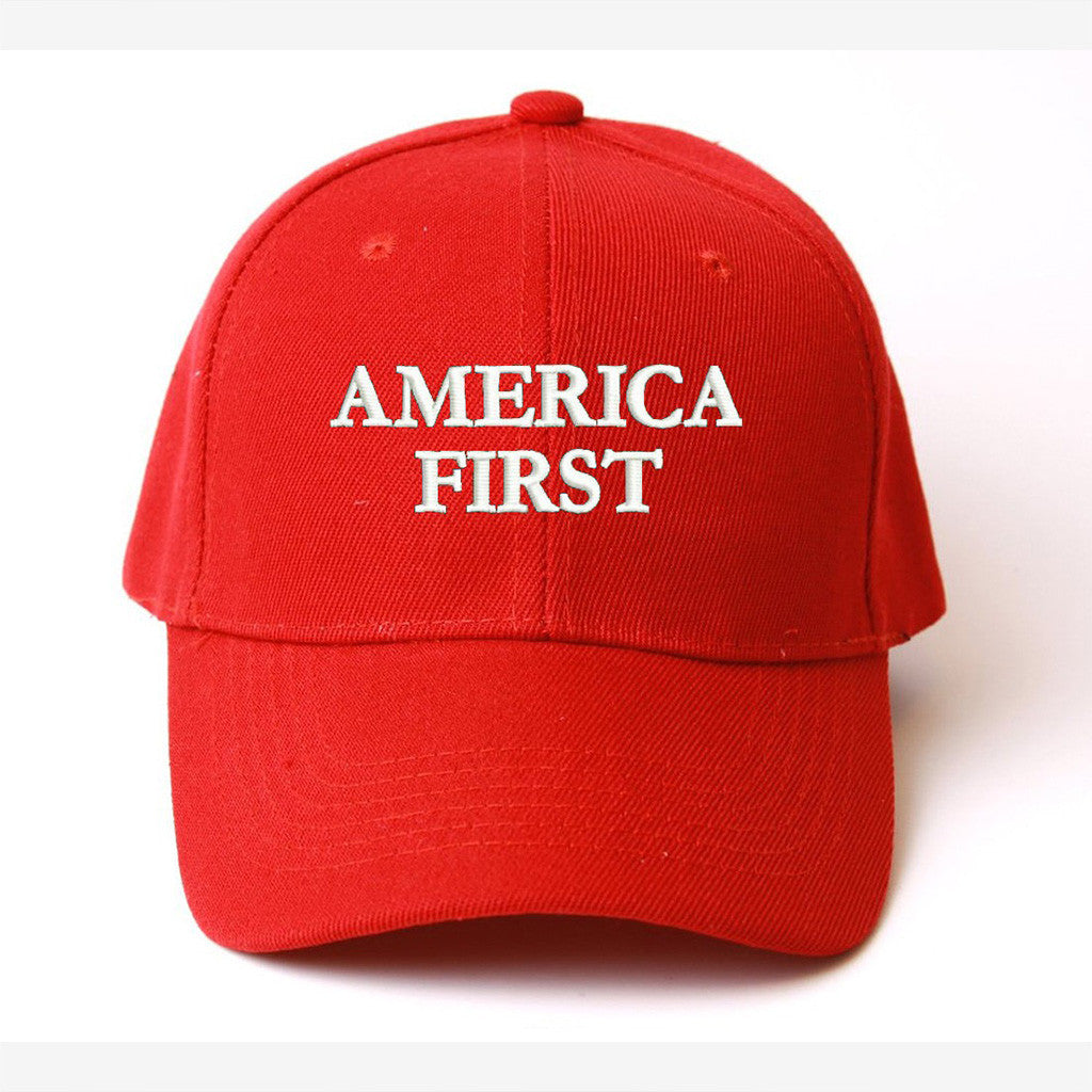 America First Hat Embroidered Red USA Patriotic Hat Gifts For Dad
