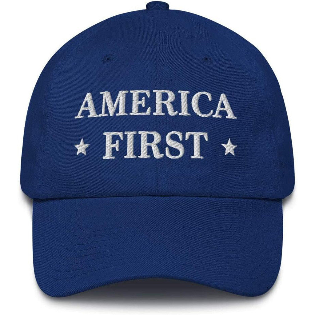 America First Hat Embroidered Royal Patriotic Hat Best Gifts For Husband