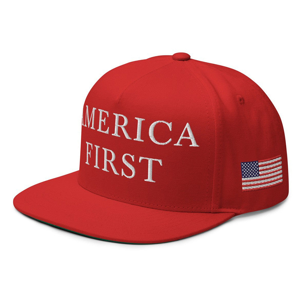 America First Hat Snapback Red Embroidered Patriotic Cap Gifts For Father