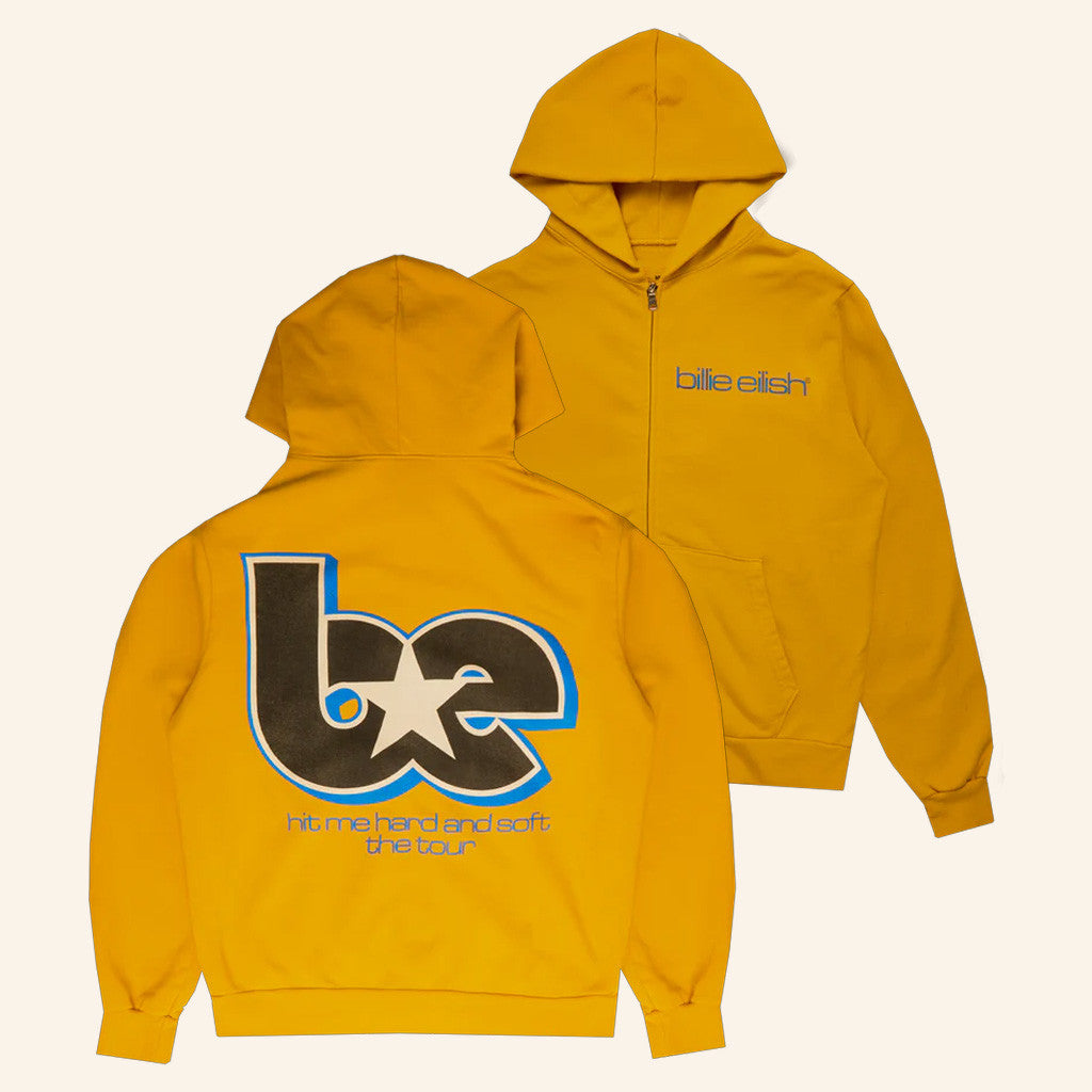 Billie Eilish Merch Billie Yellow Tour Zip Hoodie Gifts For Her