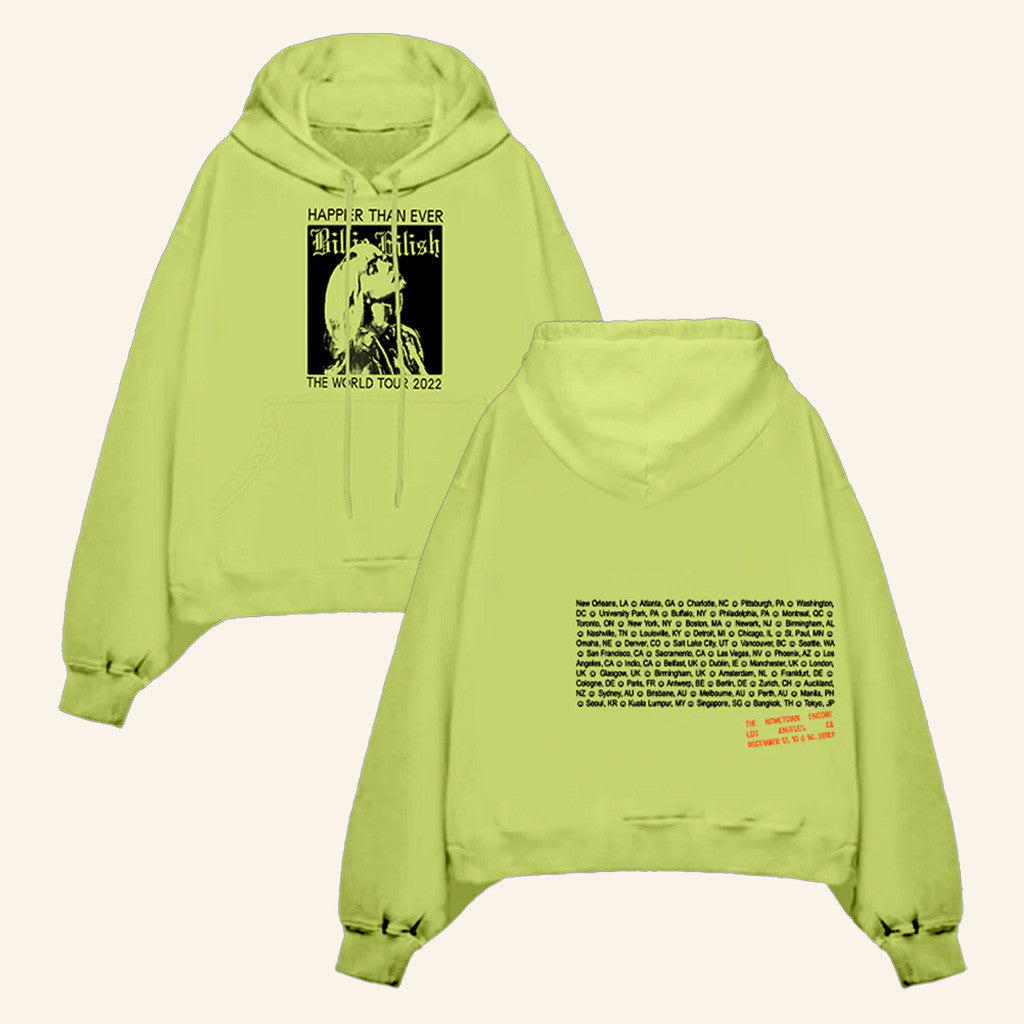 Billie Eilish Merch Homecoming Stamped Lime Hoodie Gifts For Wife