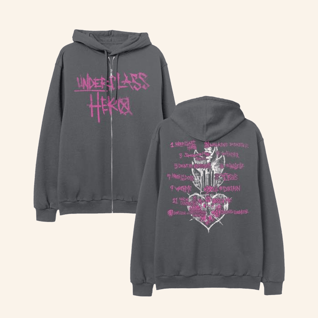 Sum 41 Merch Underclass Hero Anniversary Tracklist Zip Hoodie Gifts For Friends