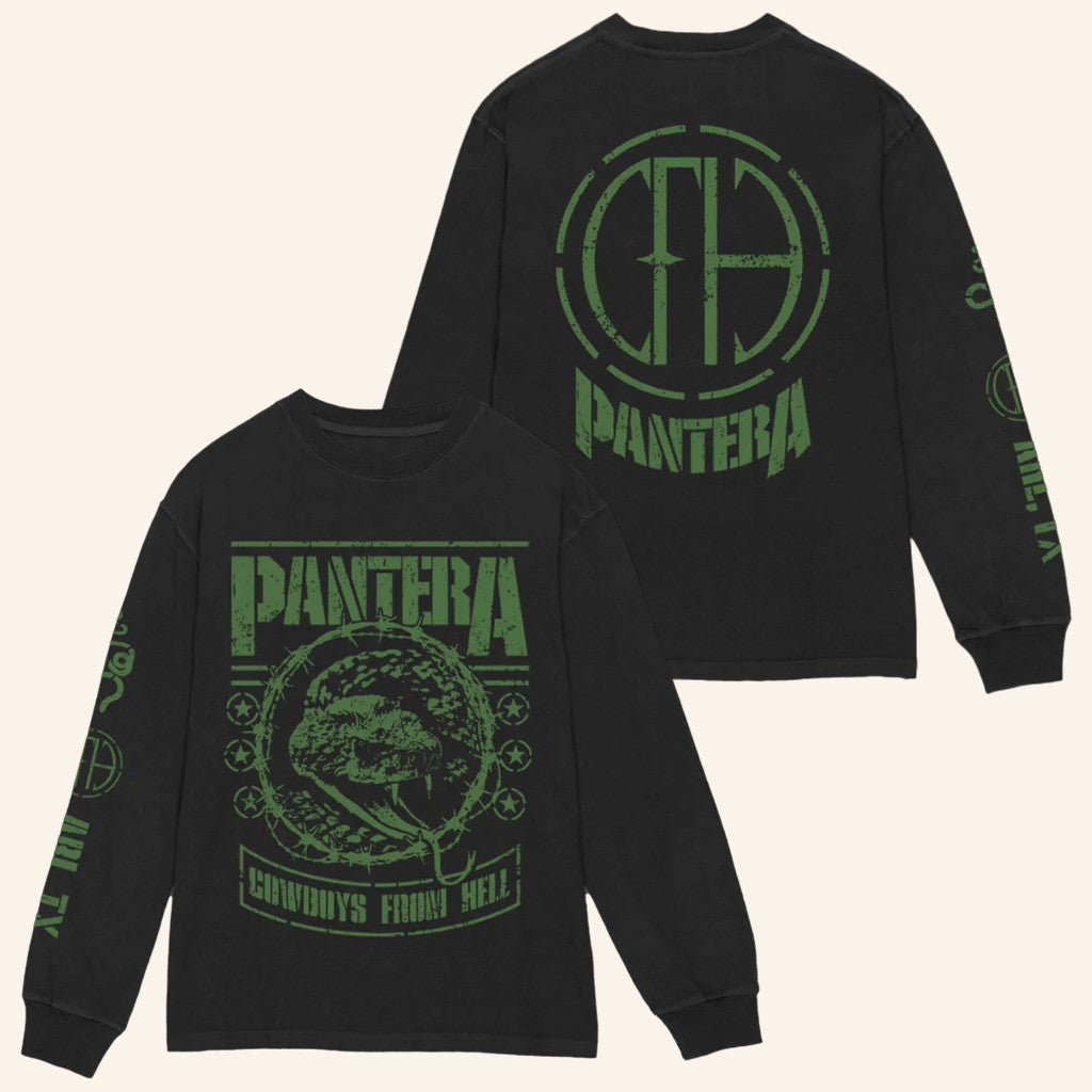 Pantera Merch Cowboys From Hell Snake Long Sleeve Shirt Unique Gift For Boyfriend