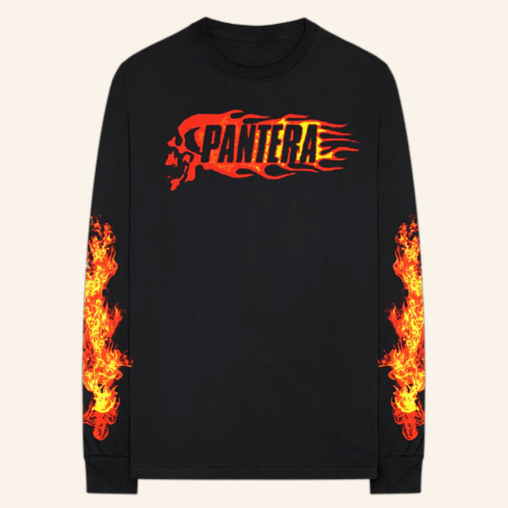 Pantera Merch Flame Skull Long Sleeve T-Shirt Gifts For Dudes