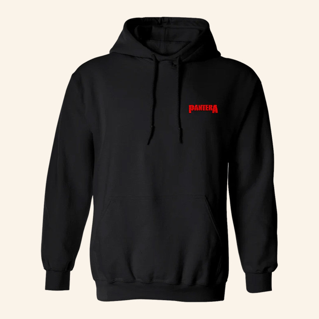 Pantera Merch Embroidered Red Pantera Logo Hoodie Gifts For Boyfriend