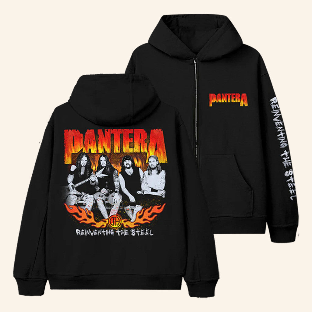 Pantera Merch Reinventing The Steel Zip Hoodie Best Gifts For Husband
