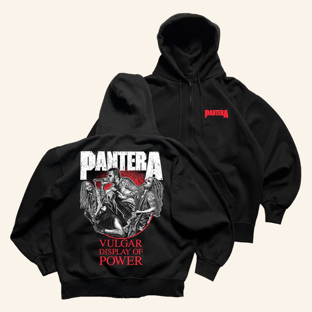 Pantera Merch Vulgar Display Of Power Zip Hoodie Gift Ideas For Brother