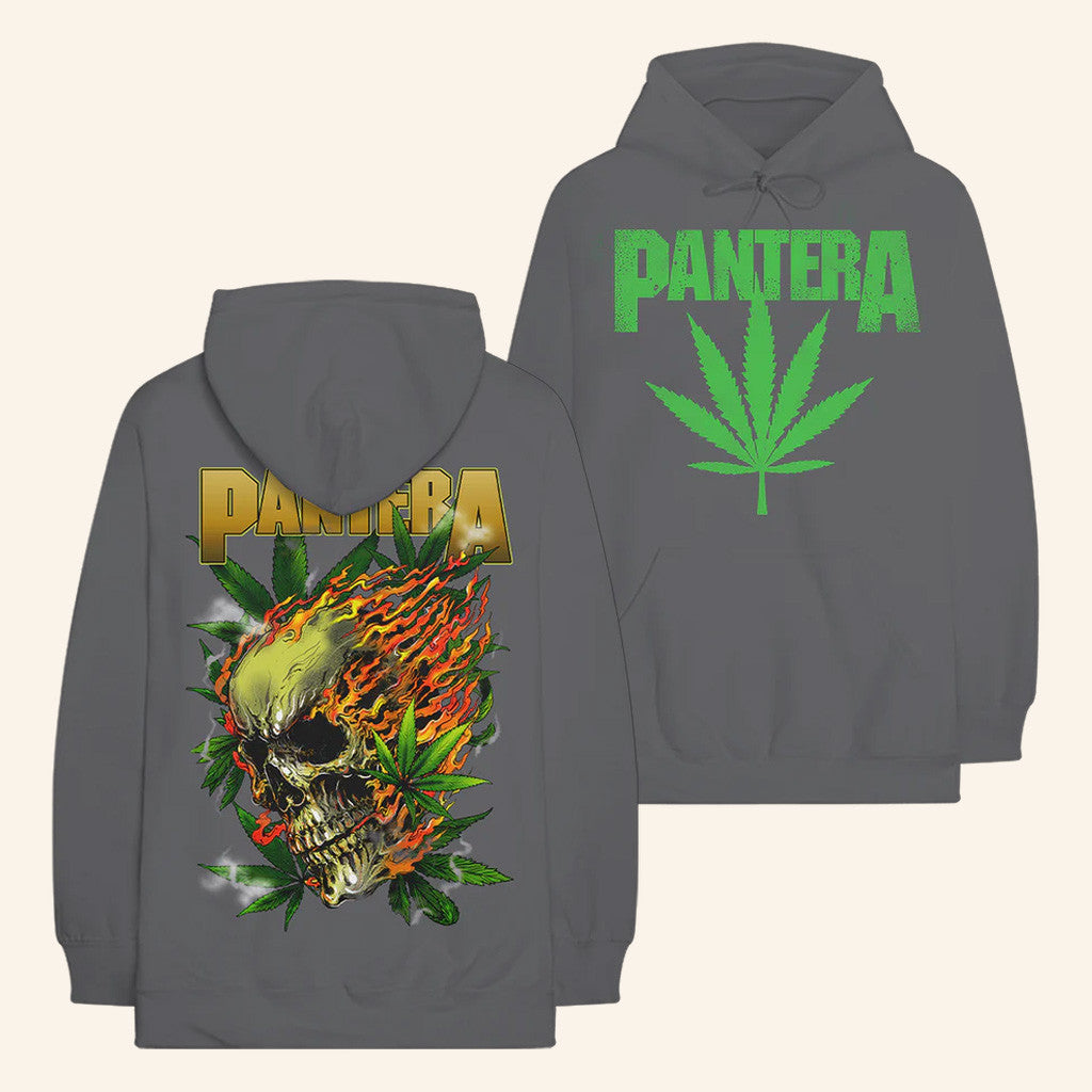 Pantera Merch Cannabis Skull Charcoal Hoodie Gifts For Husband