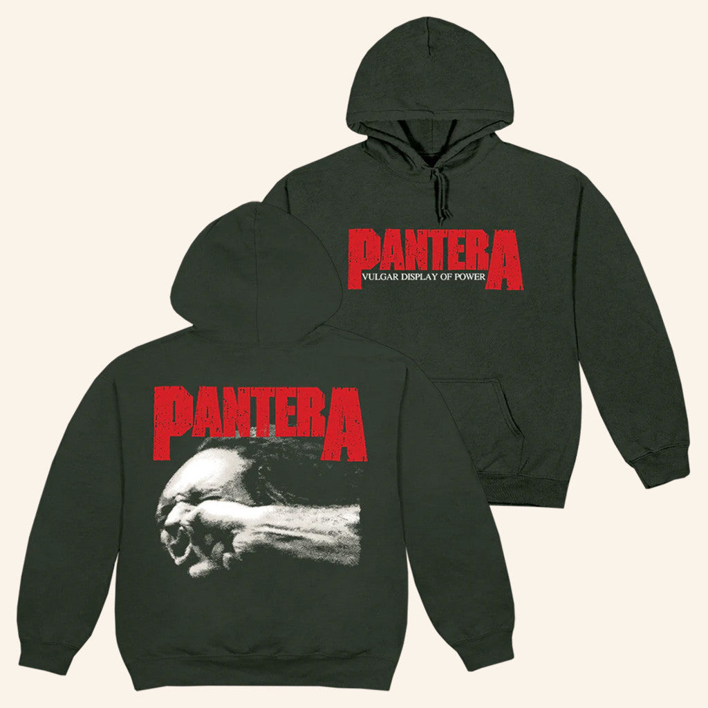 Pantera Merch Vulgar Display Of Power Forest Green Hoodie Gifts For Dudes