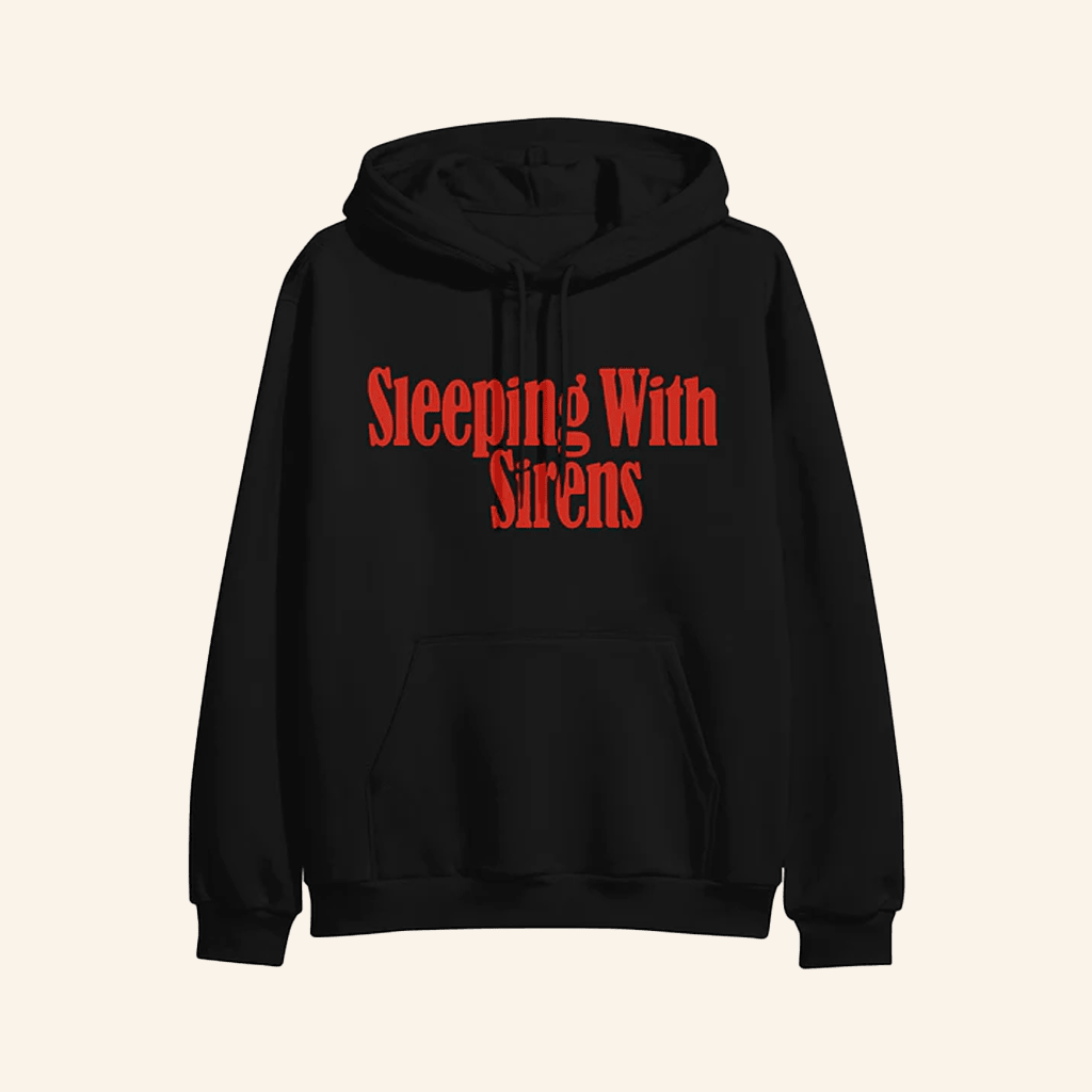 Sirens Merch Serif Text Logo Black Hoodie Unique Gift For Boyfriend