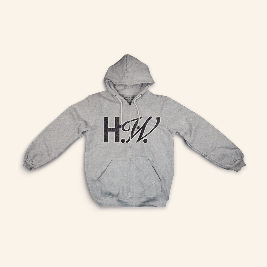 Hayley Williams Merch HW Chenille Patch Zip Heather Grey Hoodie Gifts For Friends