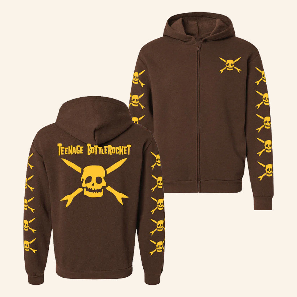 Pirates Press Records Merch Teenage Bottlerocket Logo Zip-Up Hoodie Gift Ideas For Dad