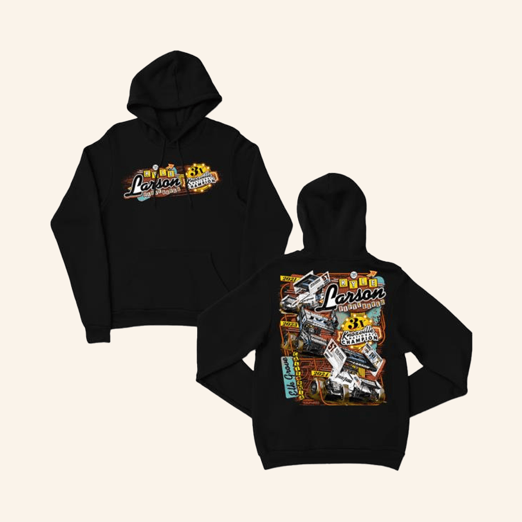Kyle Larson Merch Winners' Row Design Adult Black Hoodie Gifts For Racing Fans