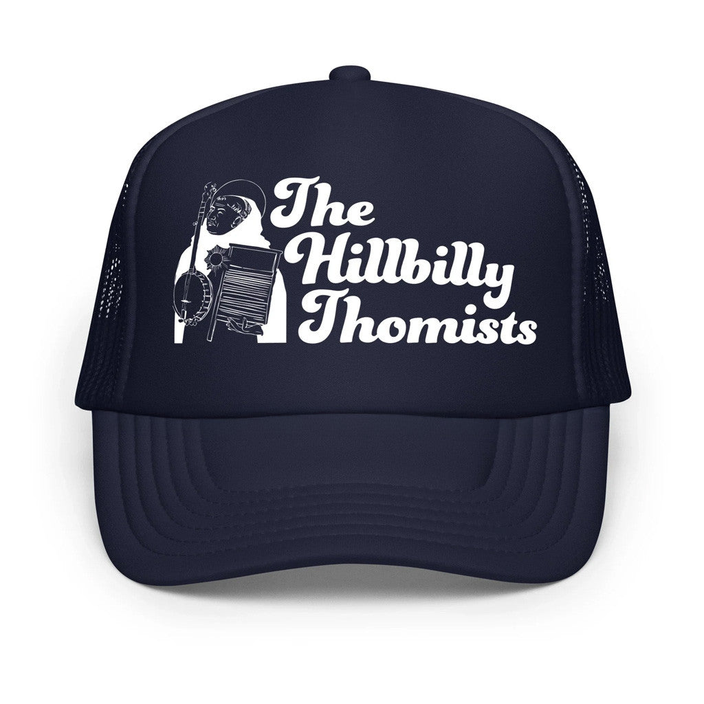 Hillbilly Thomists Merch Banjo Aquinas Trucker Hat Dad Gifts