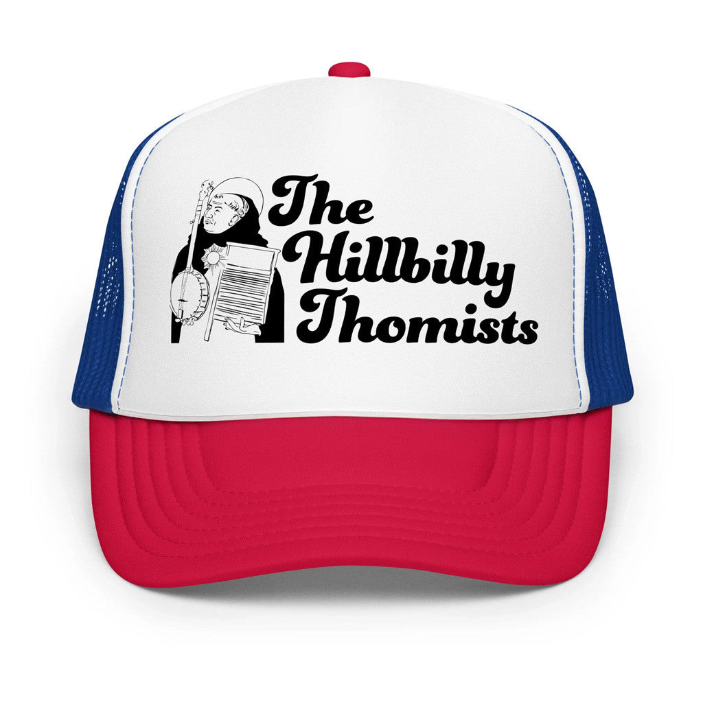 Hillbilly Thomists Merch Banjo Aquinas Trucker Hat Gifts For Dad