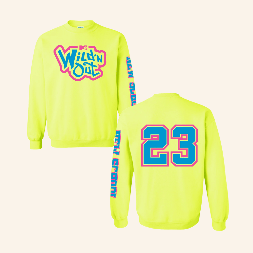 Paramount Merch Wild N Out Neon Yellow New School Adult Sweatshirt Gifts For Fans