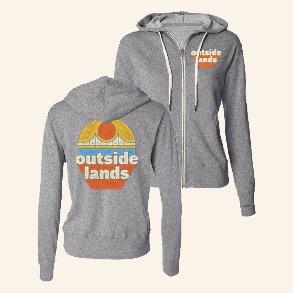 Outside Lands Merch Vintage Bridge Zip Hoodie Present For Girlfriend