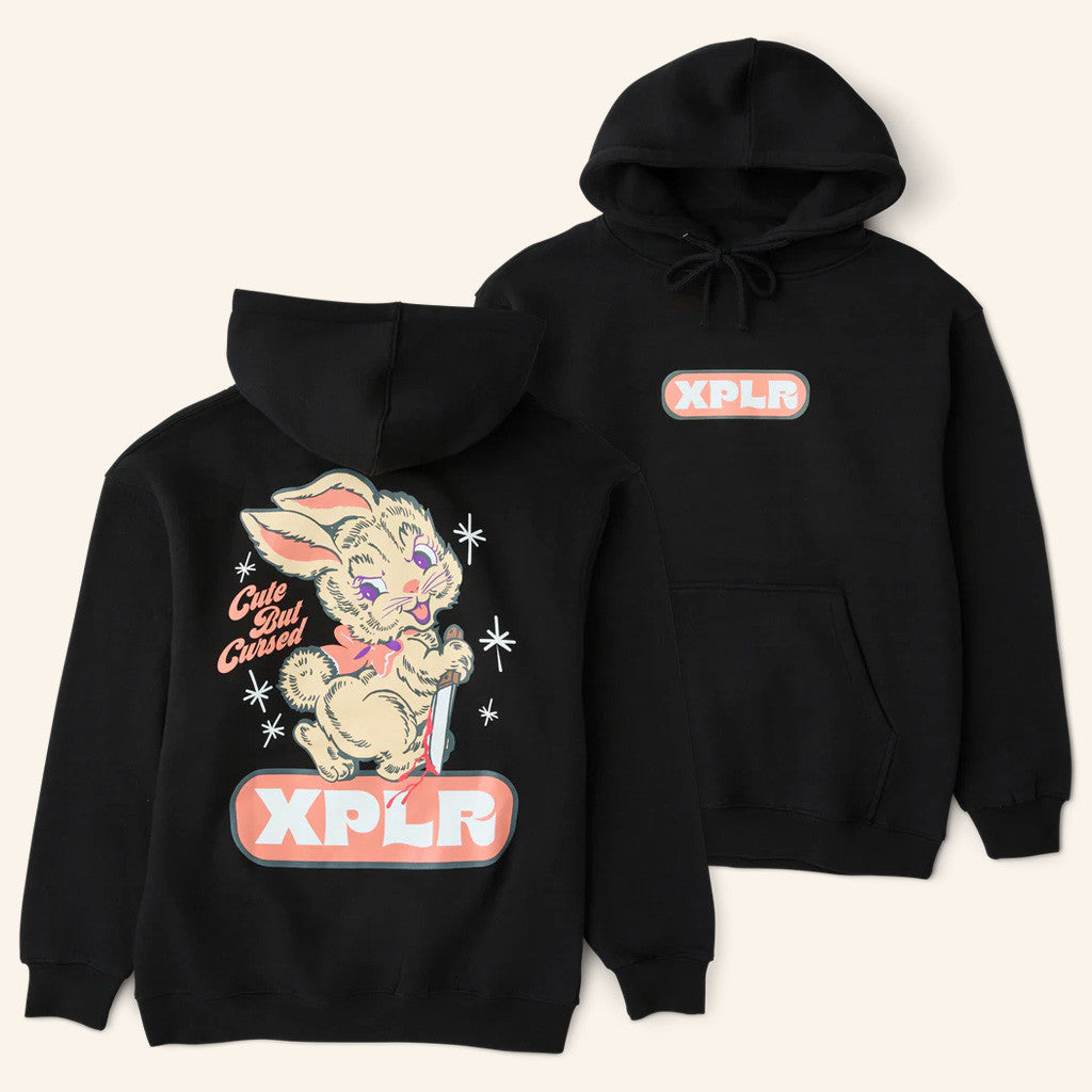 XPLR Merch Cute But Cursed Hoodie Black Gift Ideas For Friends