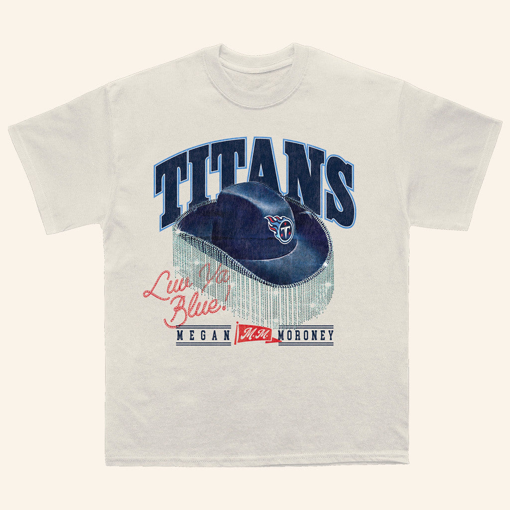 Megan Moroney Merch Megan Moroney x Tennessee Titans Cowgirl Hat T-Shirt Gift For Her