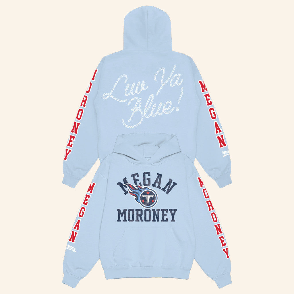 Megan Moroney Merch Megan Moroney x Tennessee Titans Varsity Block Hoodie Gift For Friends