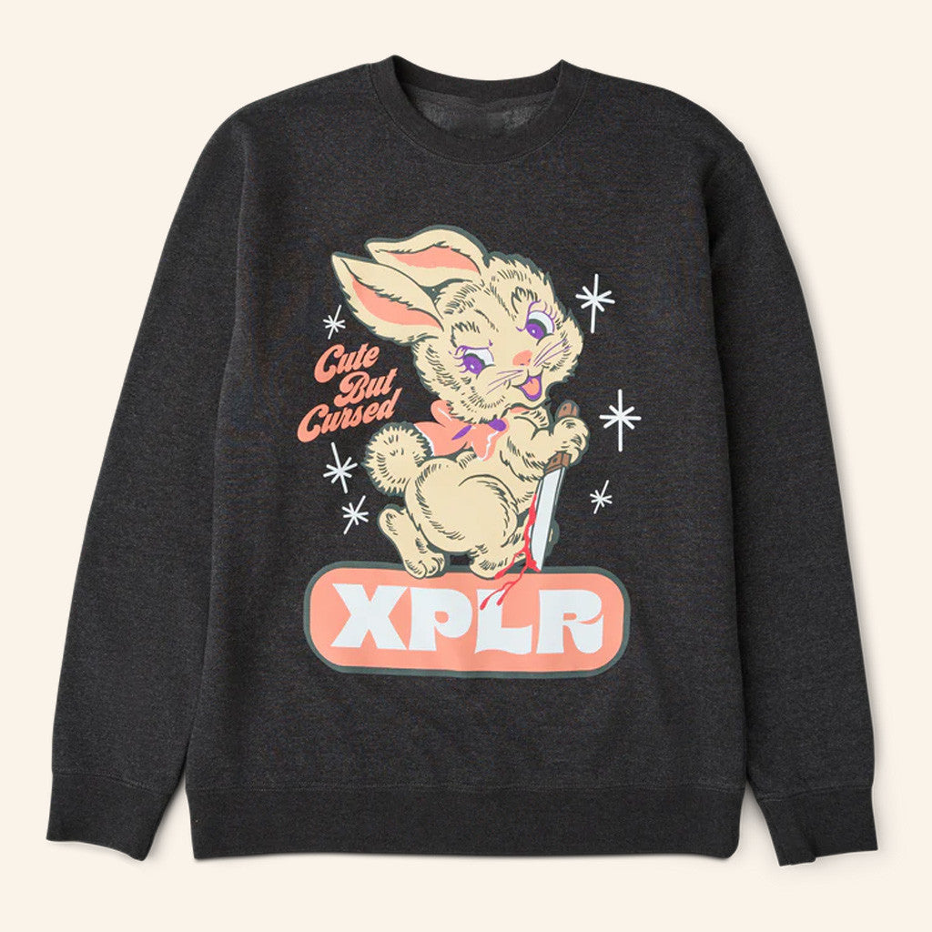XPLR Merch Cute But Cursed Crewneck Sweatshirt Charcoal Gift For Her