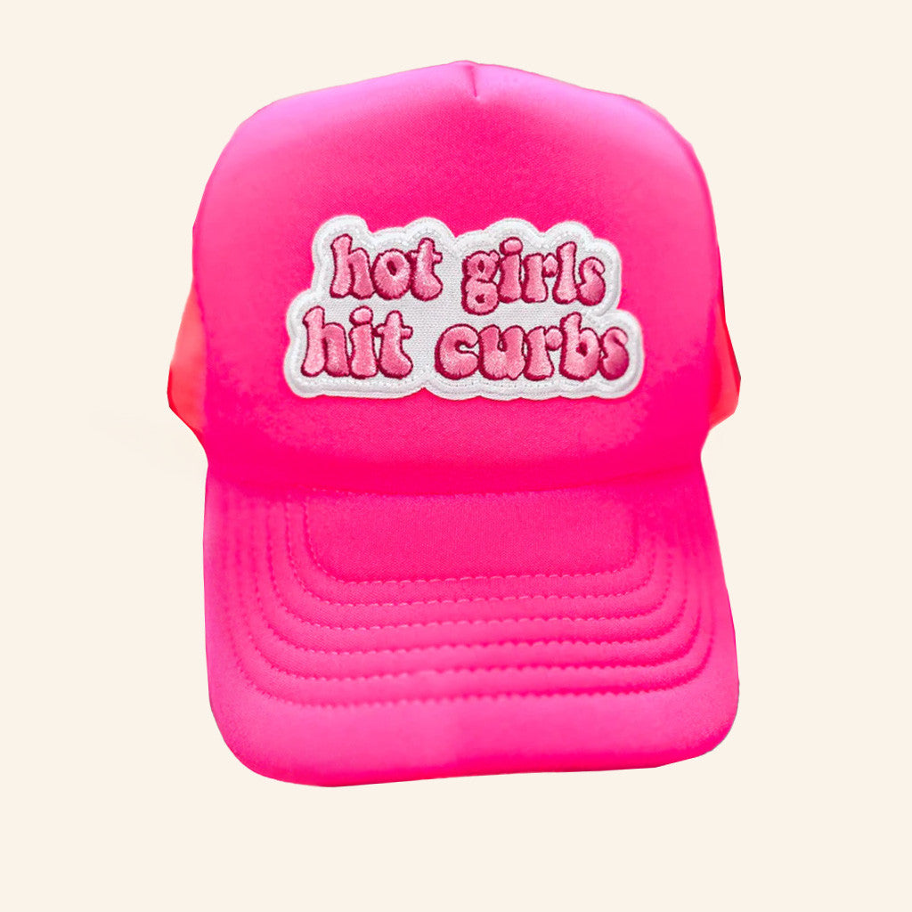 Whiskey Biz Merch Hot Girls Hit Curbs Embroidered Trucker Hat Gifts For Her