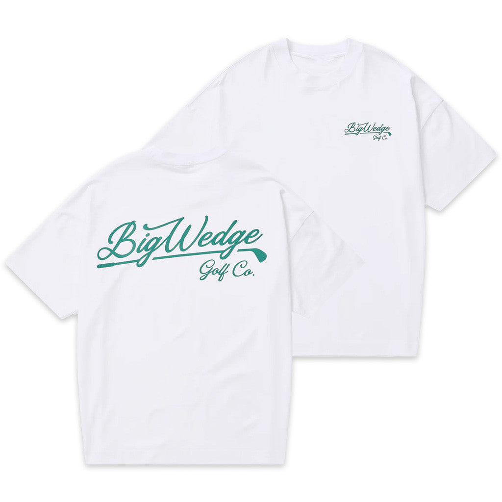 Big Wedge Golf Merch BW Script T-Shirt White Fathers Day Gifts For Golfers