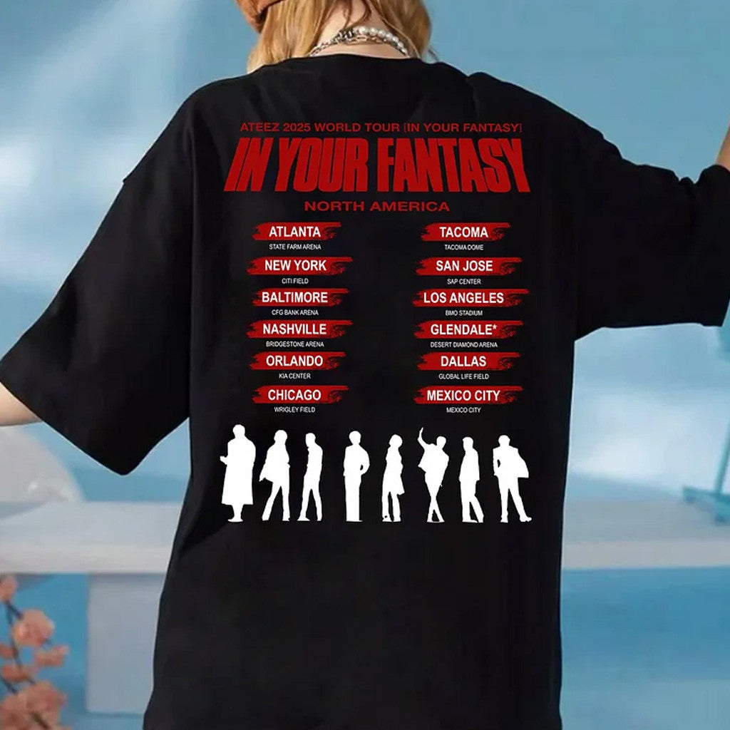 Ateez Merch Ateez 2025 World Tour In Your Fantasy North America T-Shirt Gifts For Besties