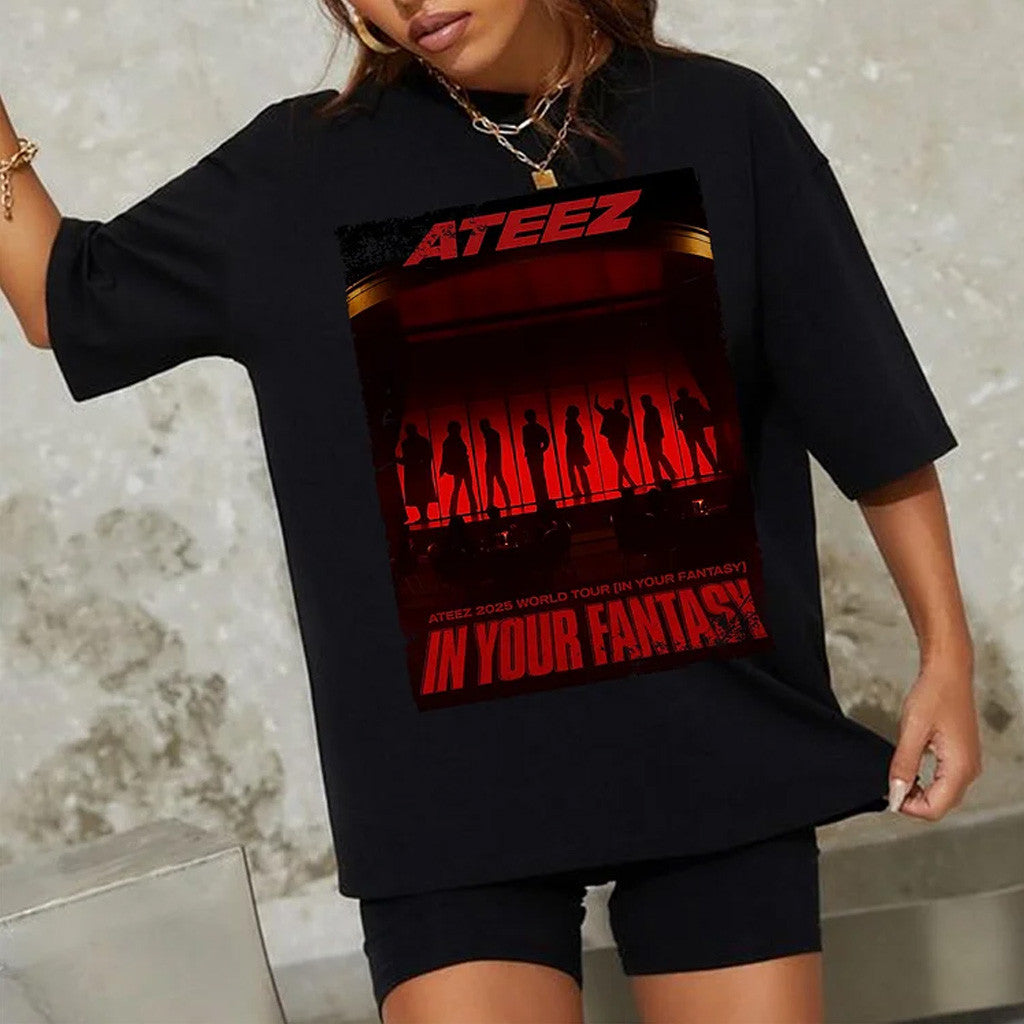 Ateez Merch Ateez 2025 World Tour In Your Fantasy North America T-Shirt Gifts For Girlfriend
