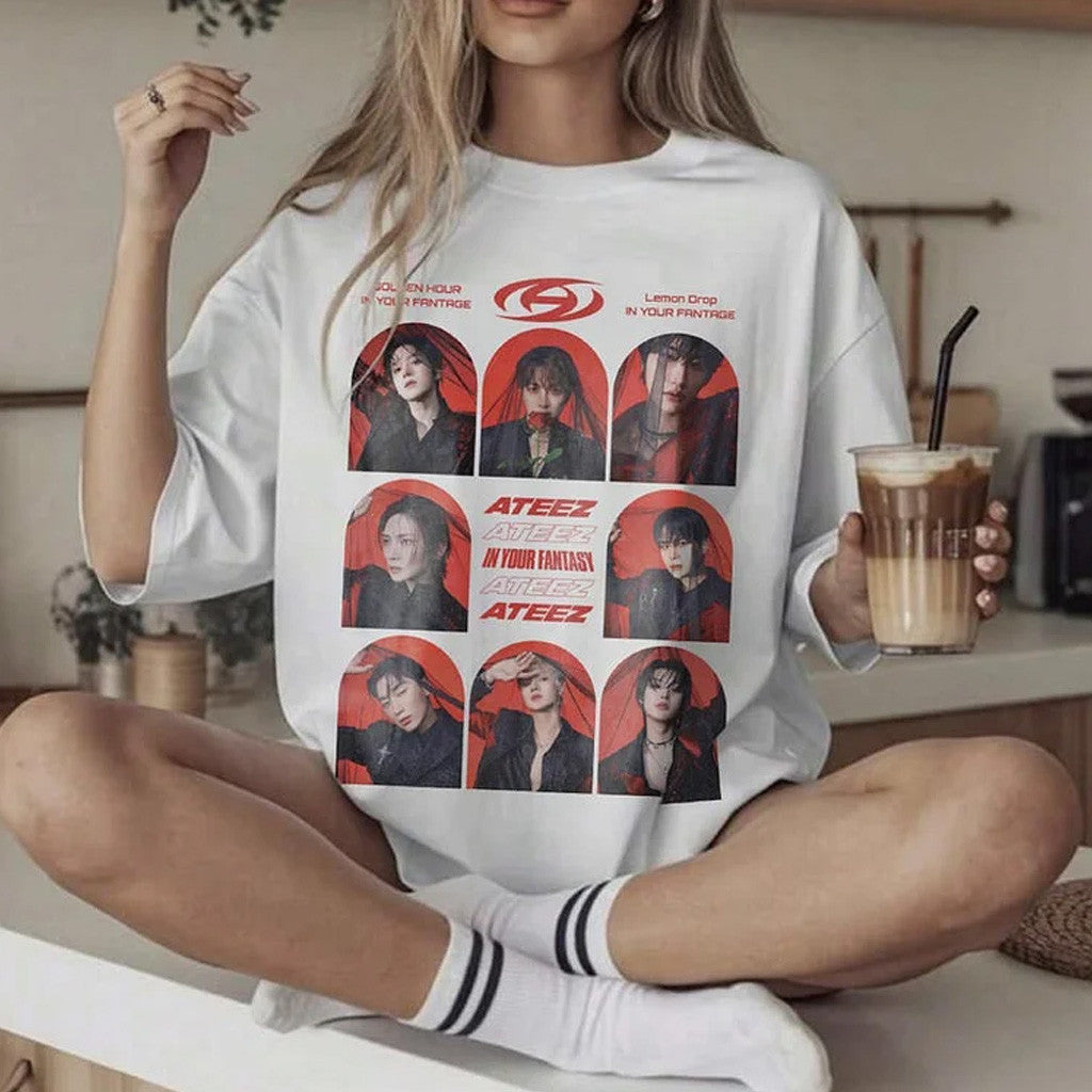 Ateez Merch Ateez 2025 World Tour In Your Fantasy X Golden Hour T-Shirt Gifts For Her