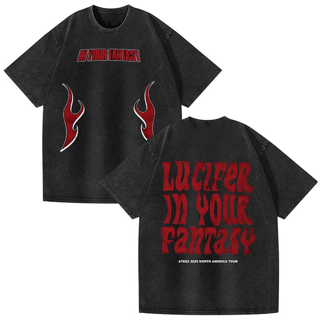 Ateez Merch 2025 ATEEZ In Your Fantasy World Tour North America Washed T-Shirt Him Gifts