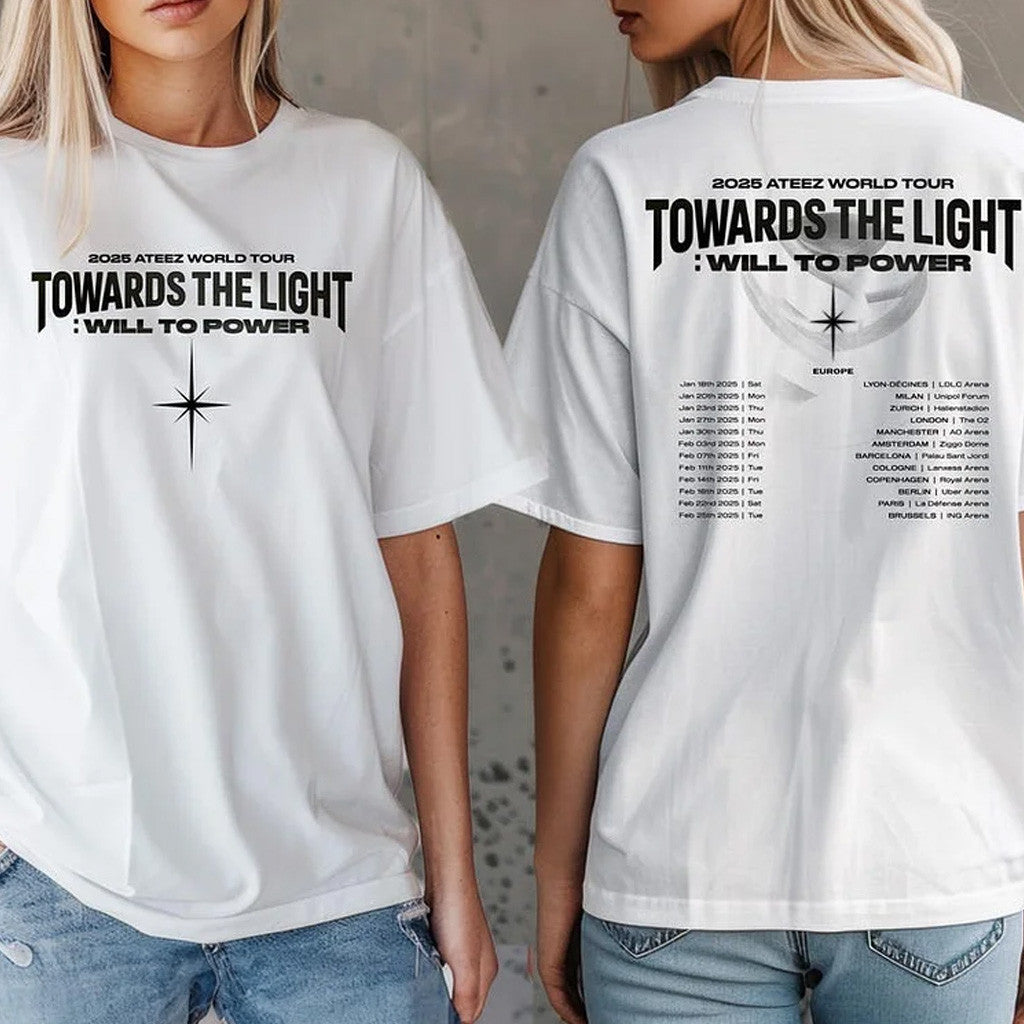 Ateez Merch 2025 Ateez World Tour Towards The Light Will To Power Europe Shirt Gifts For Fans