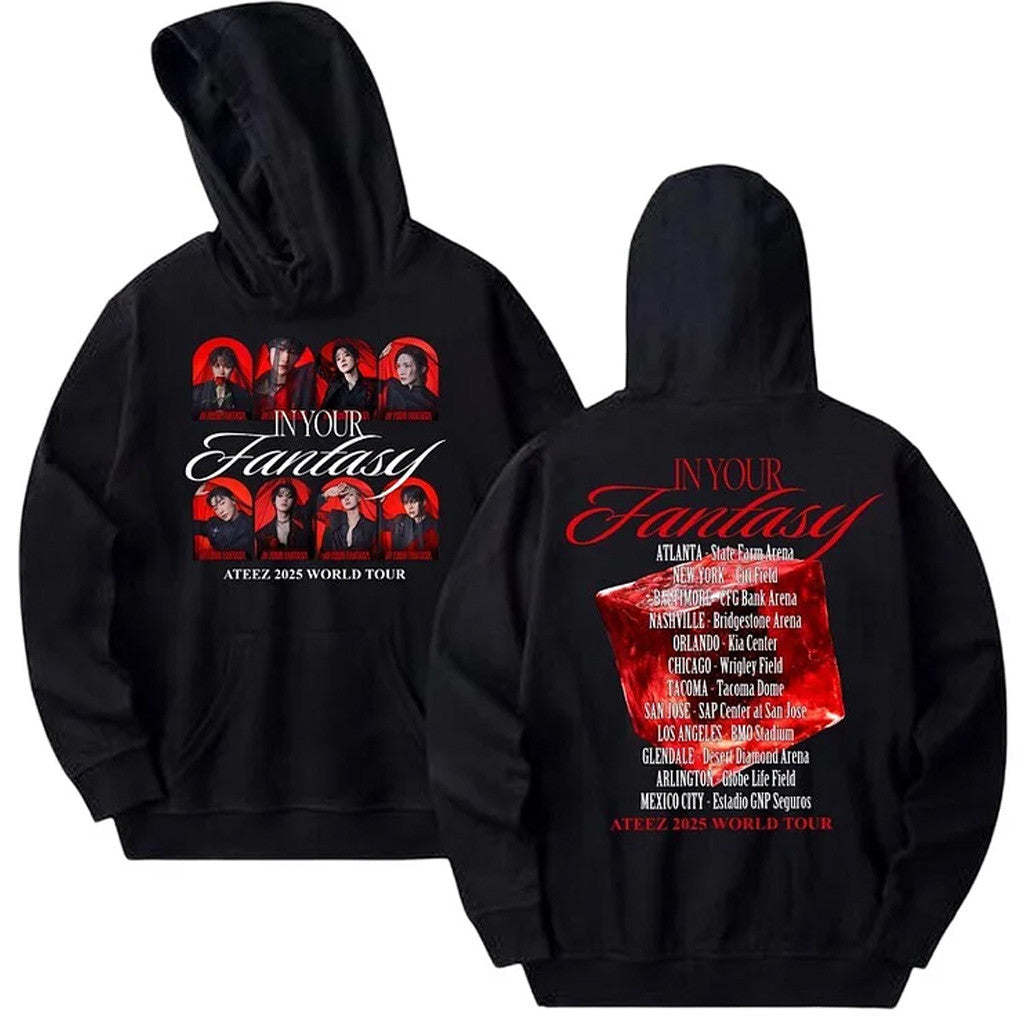 Ateez Merch Ateez 2025 World US Tour 'In Your Fantasy' Concept Photo Hoodie Fans Gifts