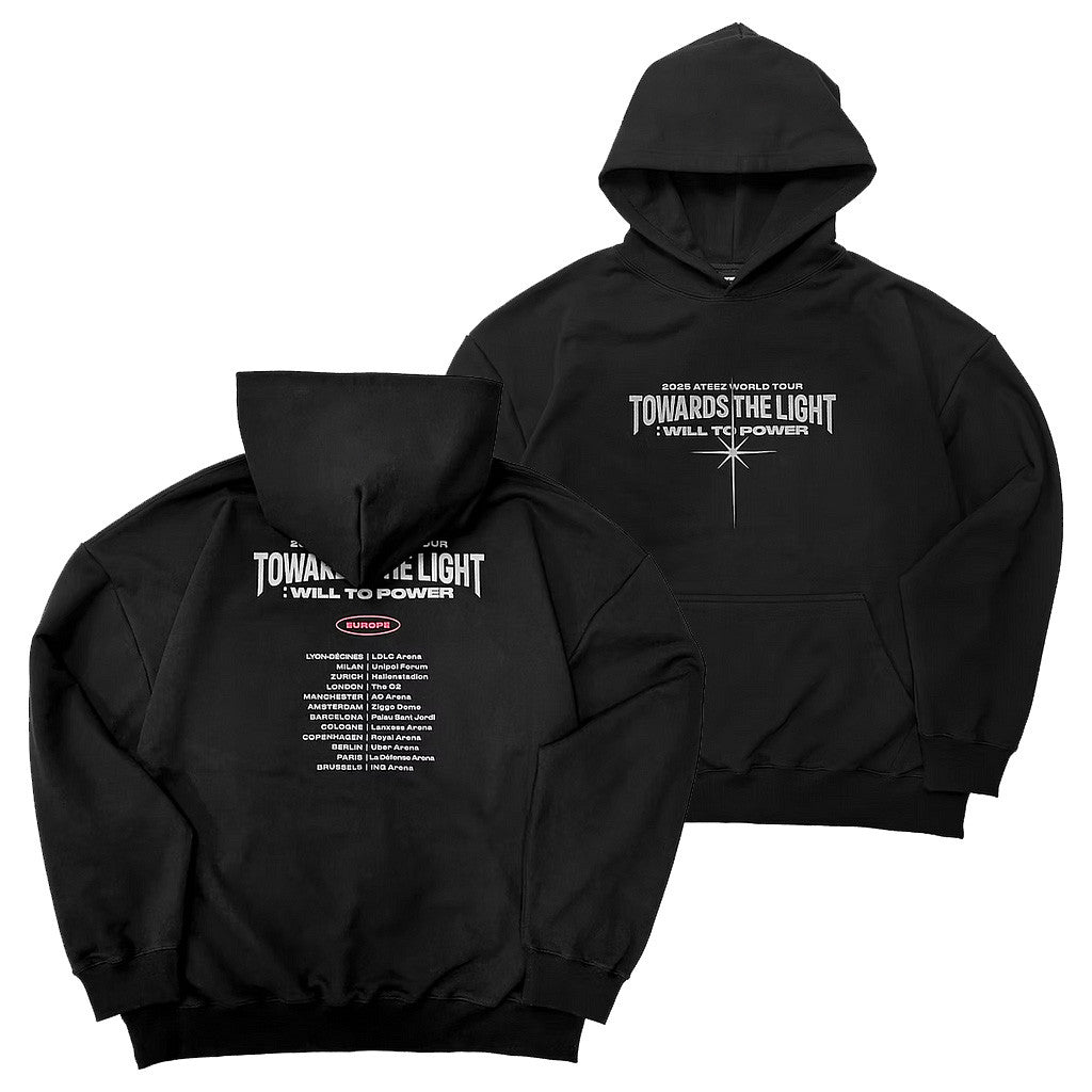 Ateez Merch 2025 Ateez Towards The Light Will to Power EU POP UP Merchandise Tour Hoodie