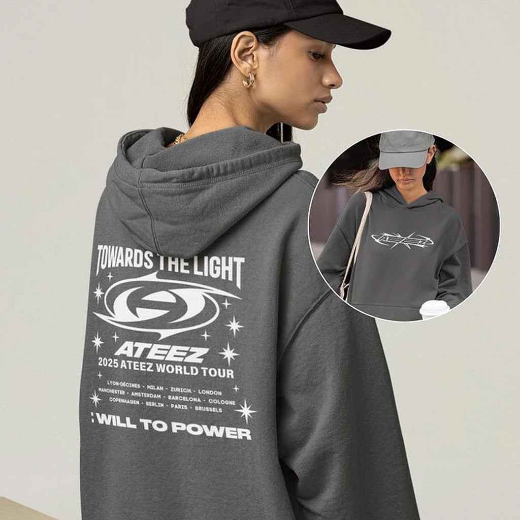 Ateez Merch 2025 Ateez Towards The Light Will to Power Europe World Tour Hoodie Her Gifts