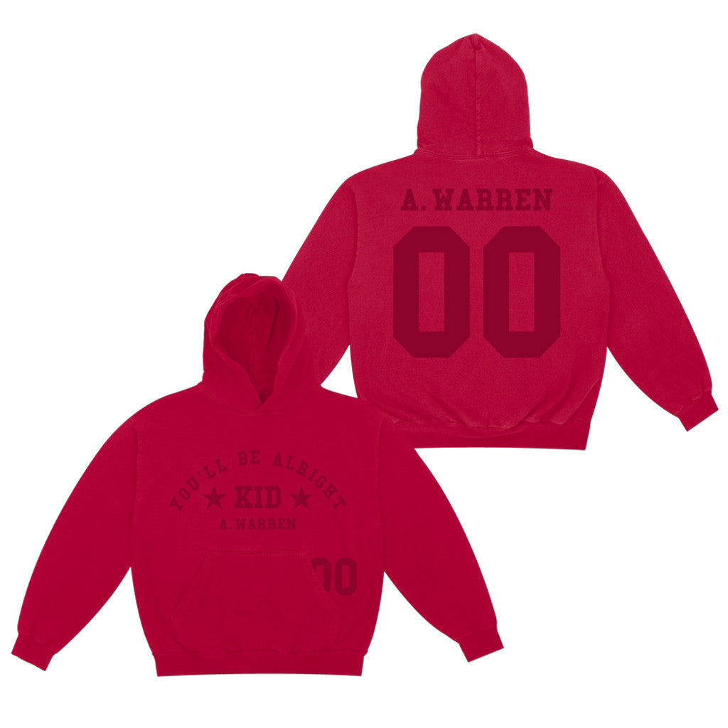 Alex Warren Merch You'll Be Alright Kid Red Hoodie Gifts For Friends