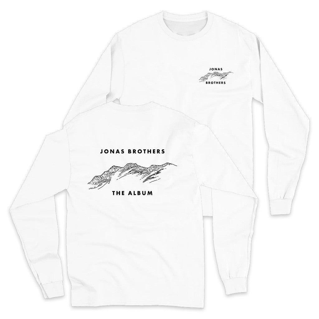 Jonas Brothers Merch The Mountain White Long Sleeve Shirt Pop Band Fans Gifts