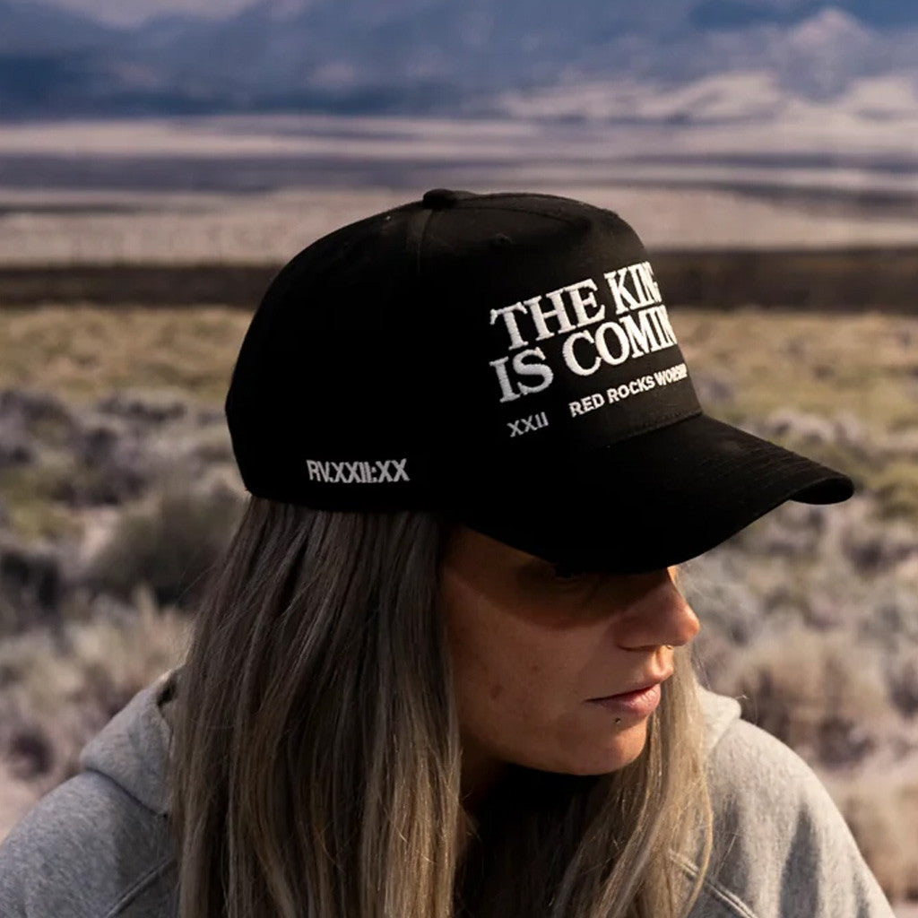 Red Rocks Merch The King Is Coming Embroidered Hat Gifts For Husband