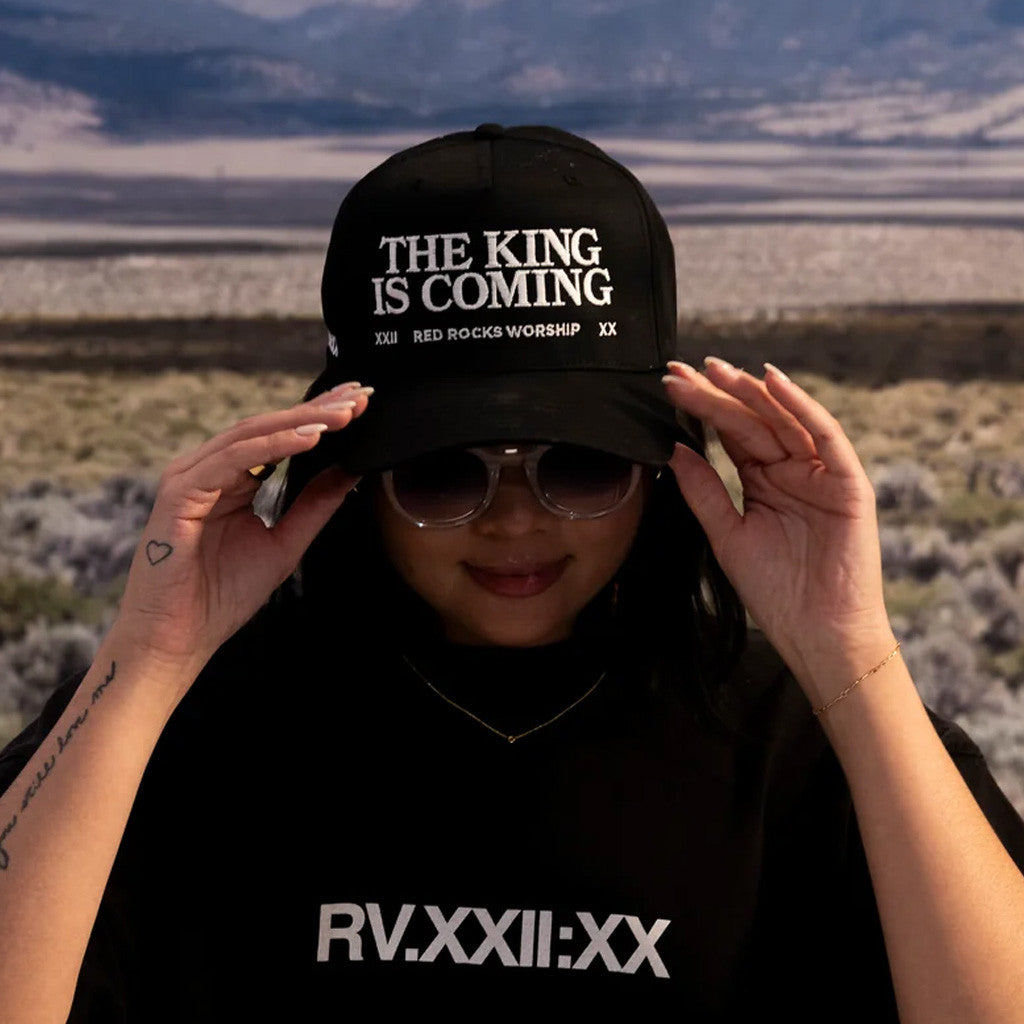 Red Rocks Merch The King Is Coming Embroidered Hat Gifts For Husband