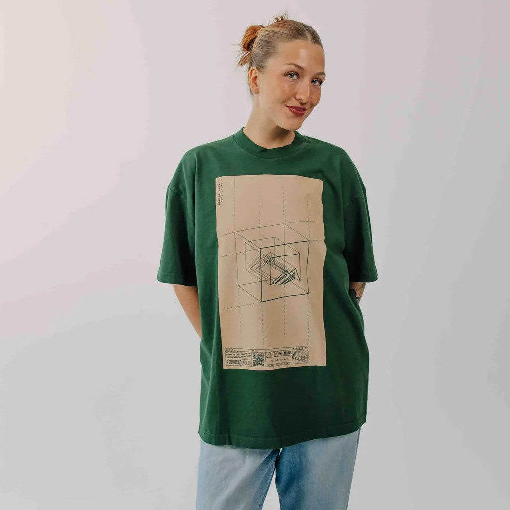 Red Rocks Merch Blueprint T-Shirt Forest Green Gifts For Friends