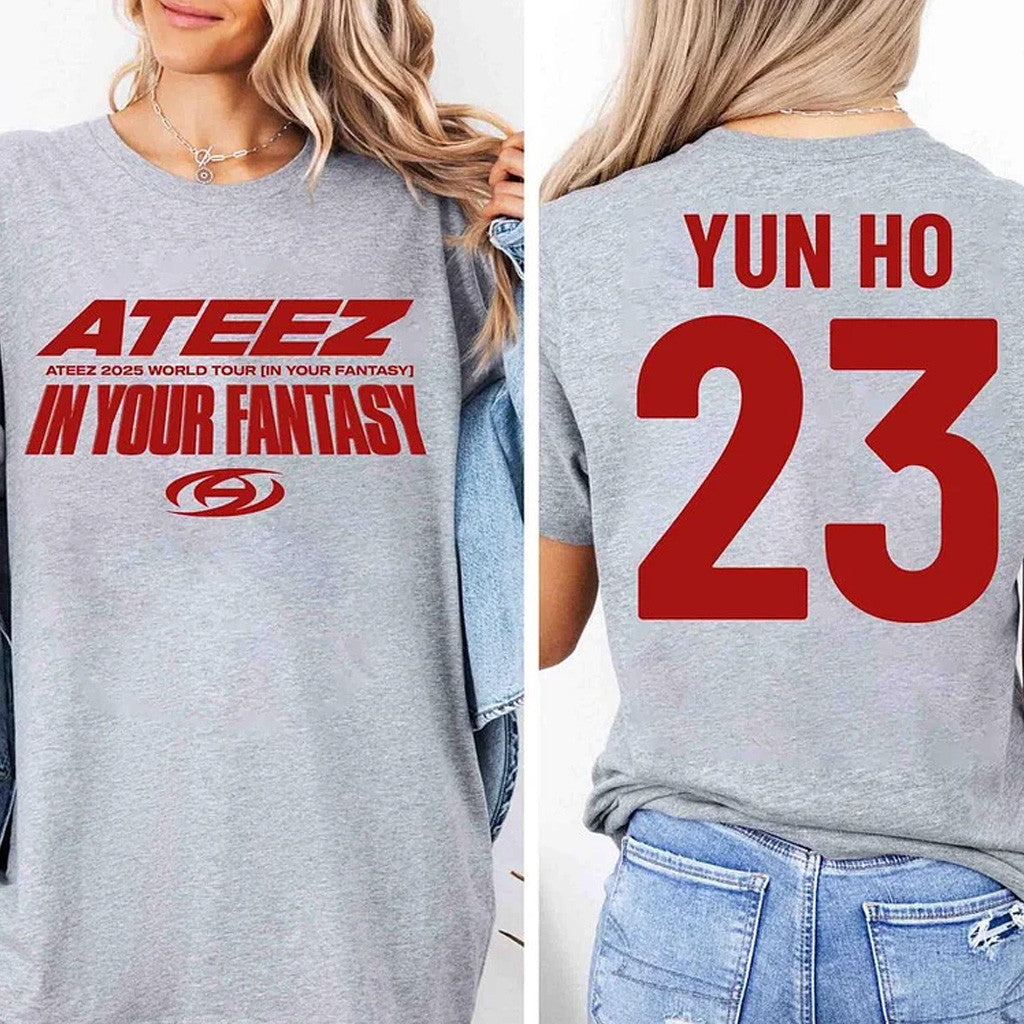 Ateez Merch Ateez 2025 World Tour In Your Fantasy Member Name T-Shirt Gifts For Wife