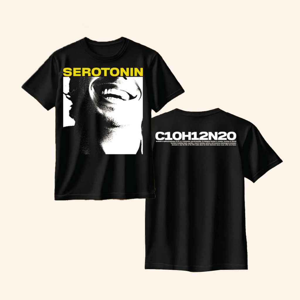 Joris Voorn Merch Joris Voorn Serotonin Smile Front Print T-Shirt Black