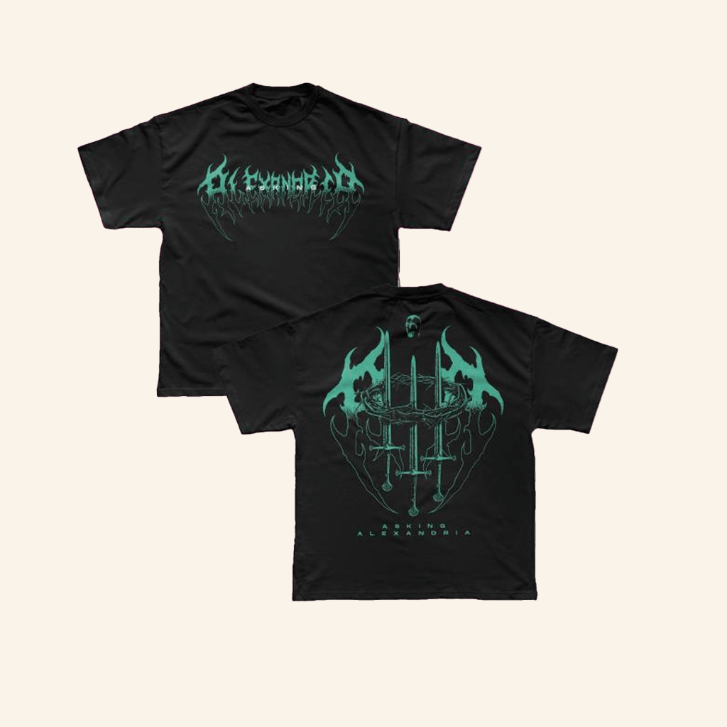 Asking Alexandria Merch Crown Sword T-Shirt Gifts For Rock Band Fans