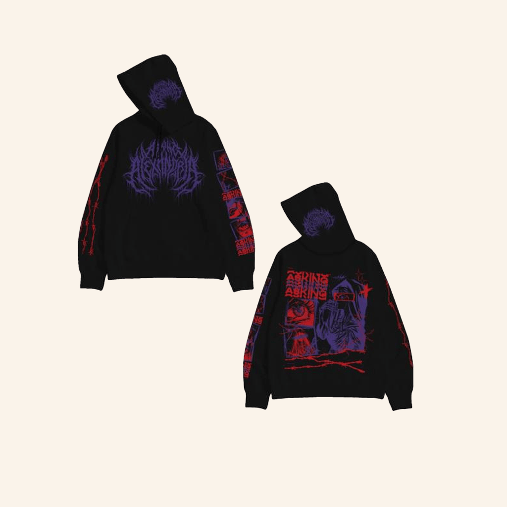 Asking Alexandria Merch Black Deathcore Hoodie Gift Ideas For Husband
